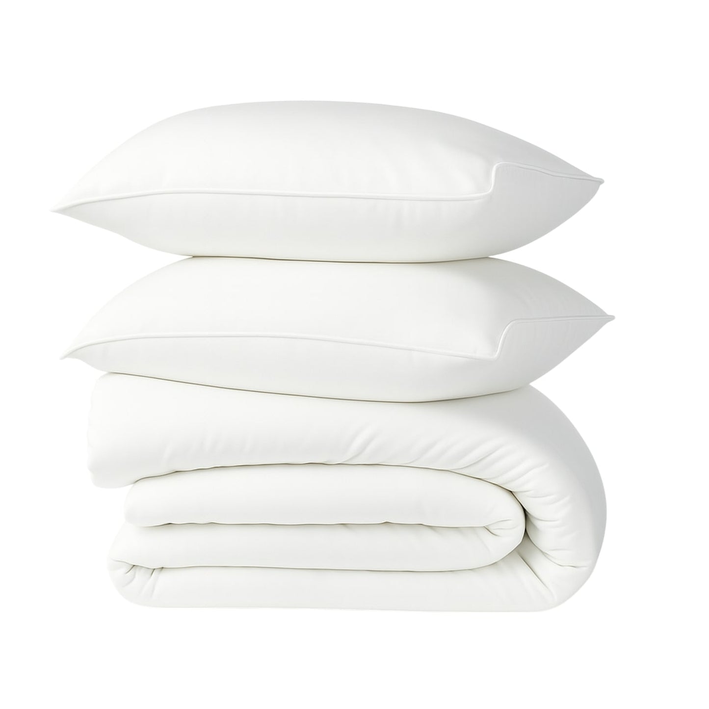 Parure + taies 65x65 coton bio & lyocell blanc GAIA