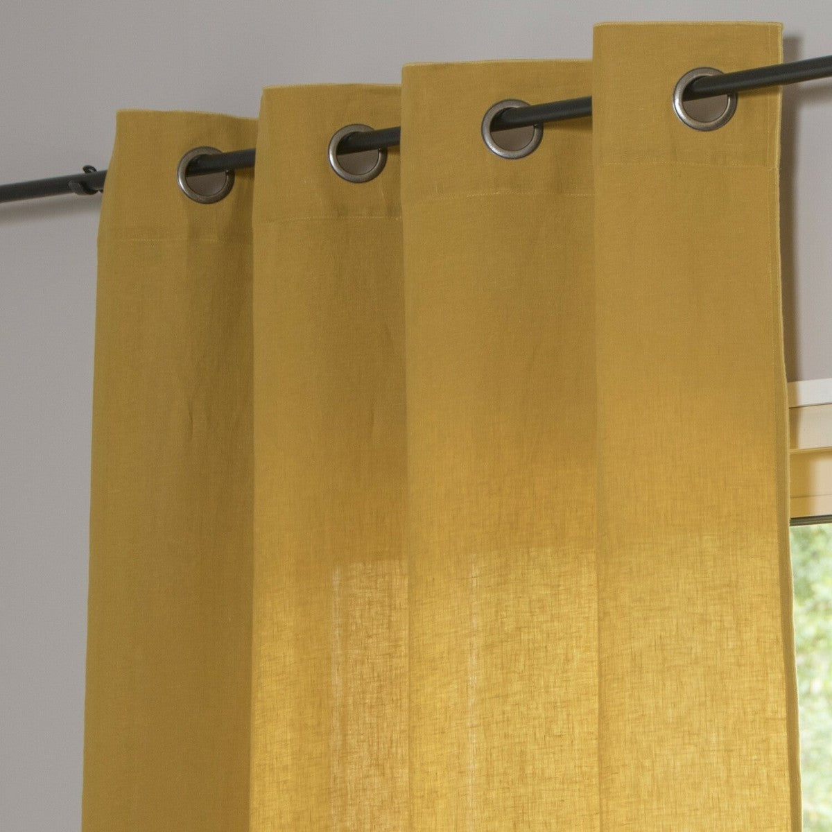 HORTENSE 140x290 washed linen eyelet curtain
