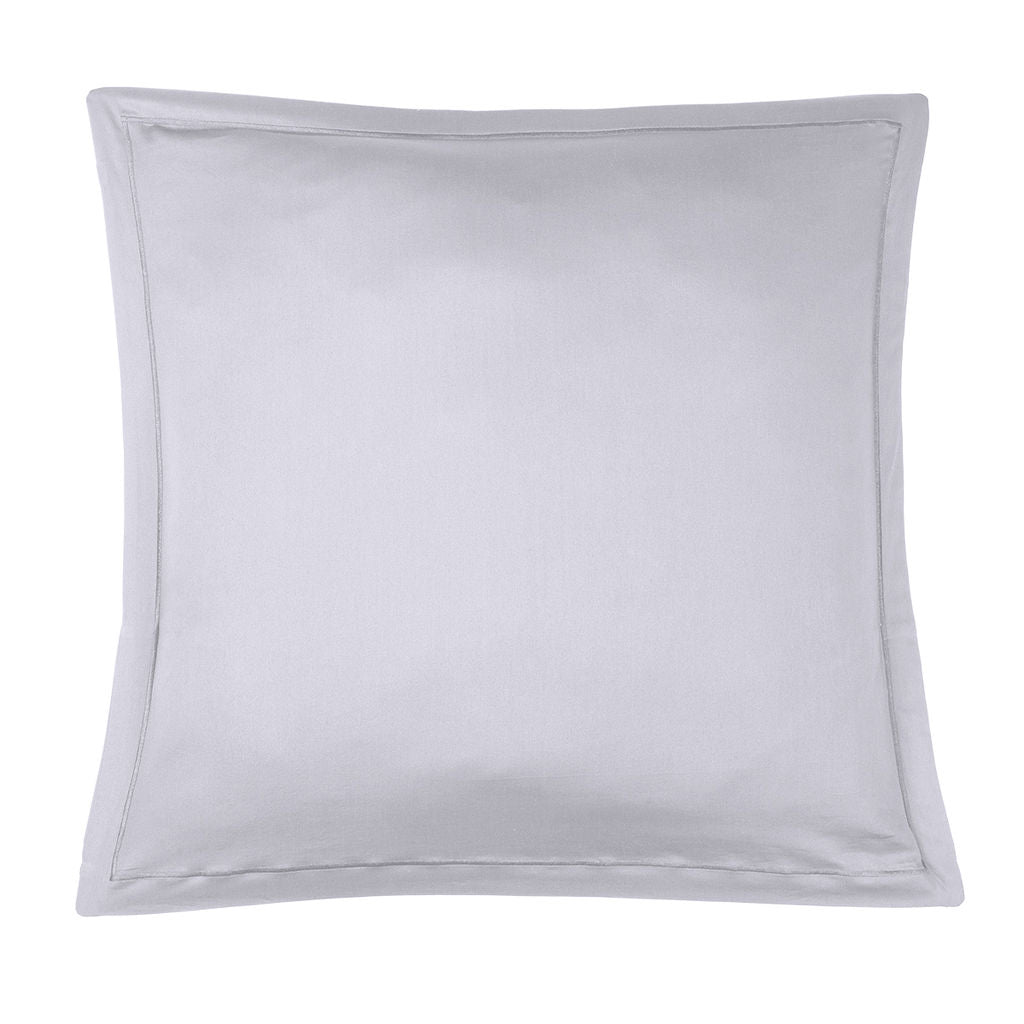 Completo letto JULIA in raso di cotone grigio perla + federe 65x65