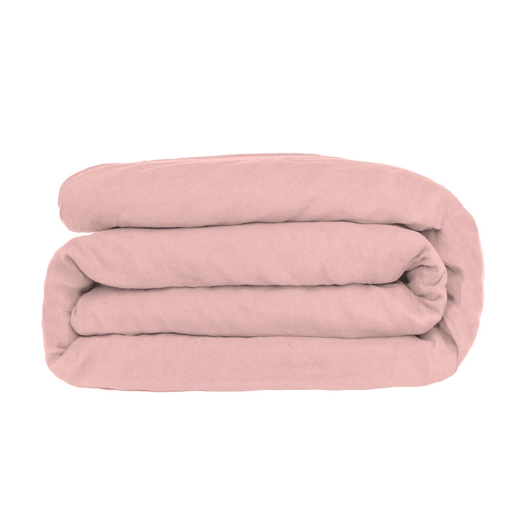 Parure + taies 65x65 satin de coton rose JULIA