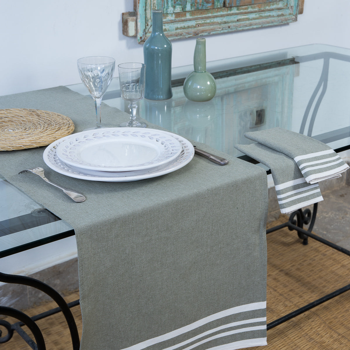 MAHDIA cotton table runner 50x150
