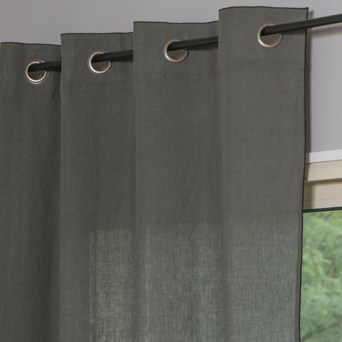 HORTENSE 140x290 washed linen eyelet curtain