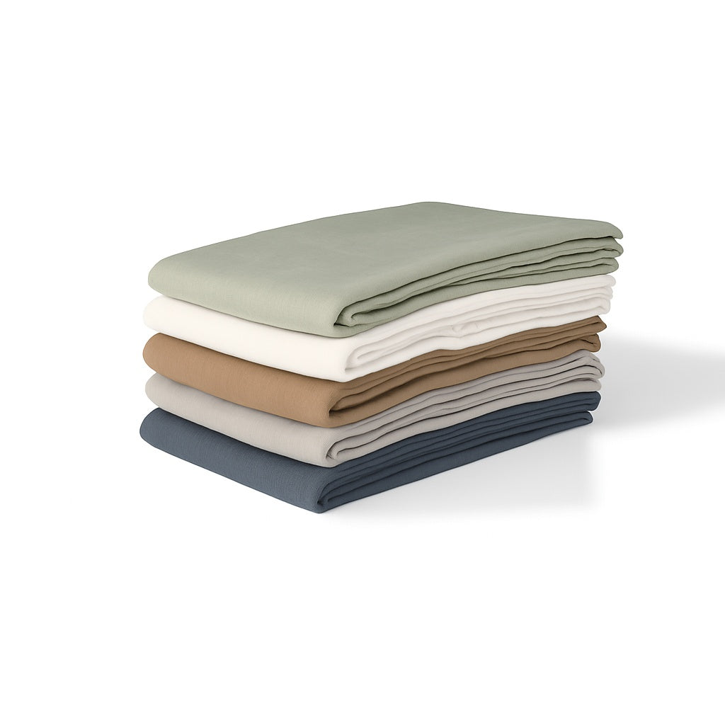 Drap housse lin lavé noisette CAMILLE