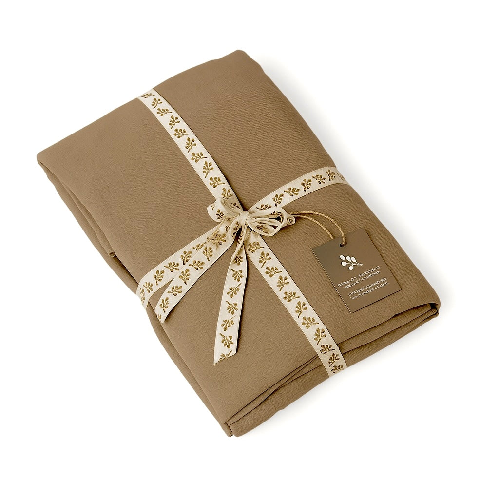 Drap housse lin lavé noisette CAMILLE