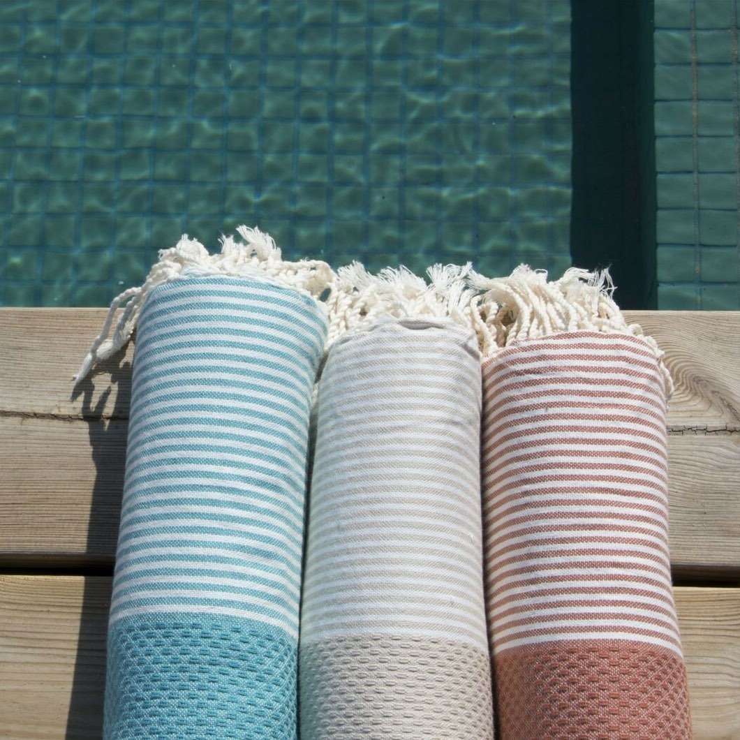 Fouta nid d'abeille coton 100x200 IBIZA