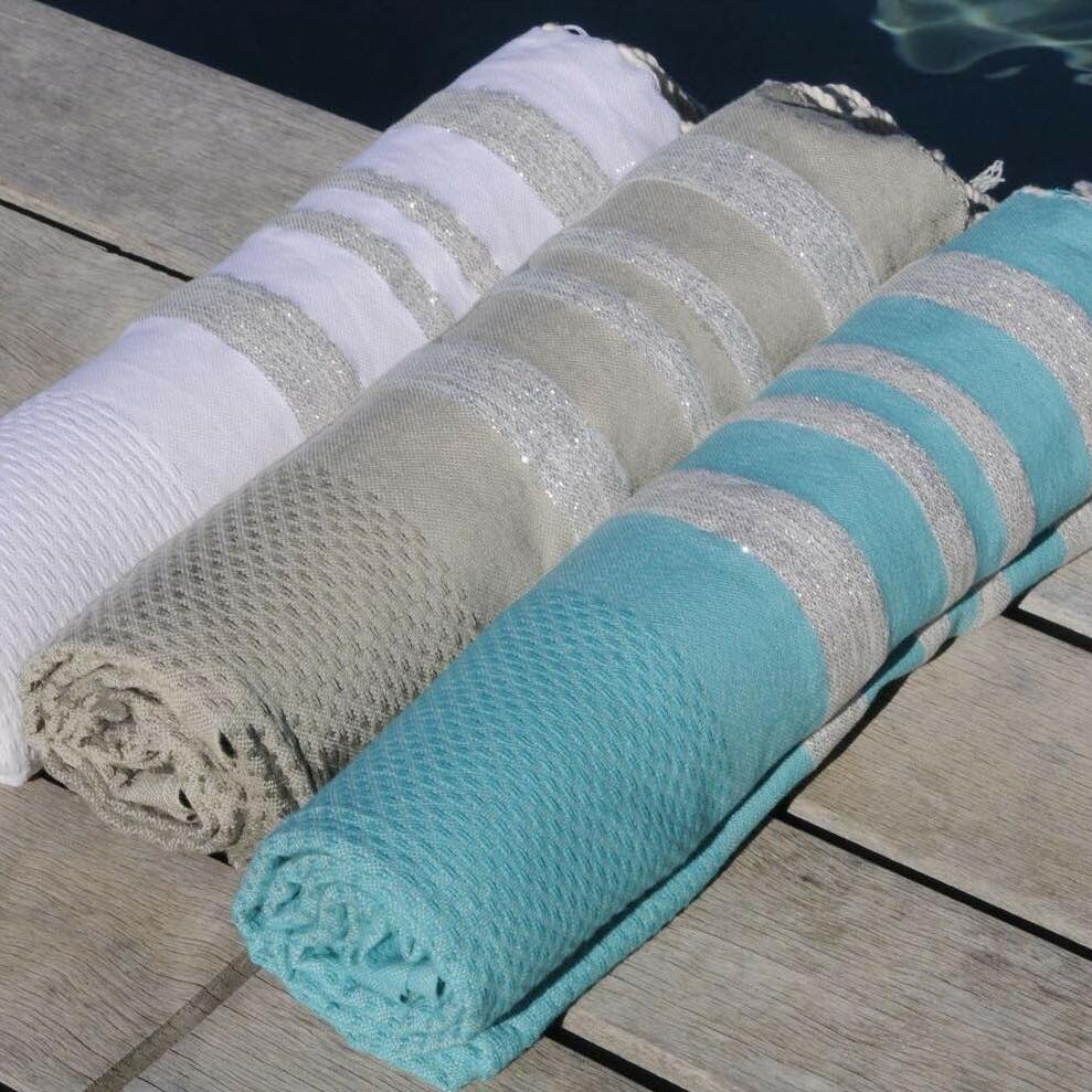 Fouta nid d'abeille coton 100x200 HAMPTONS
