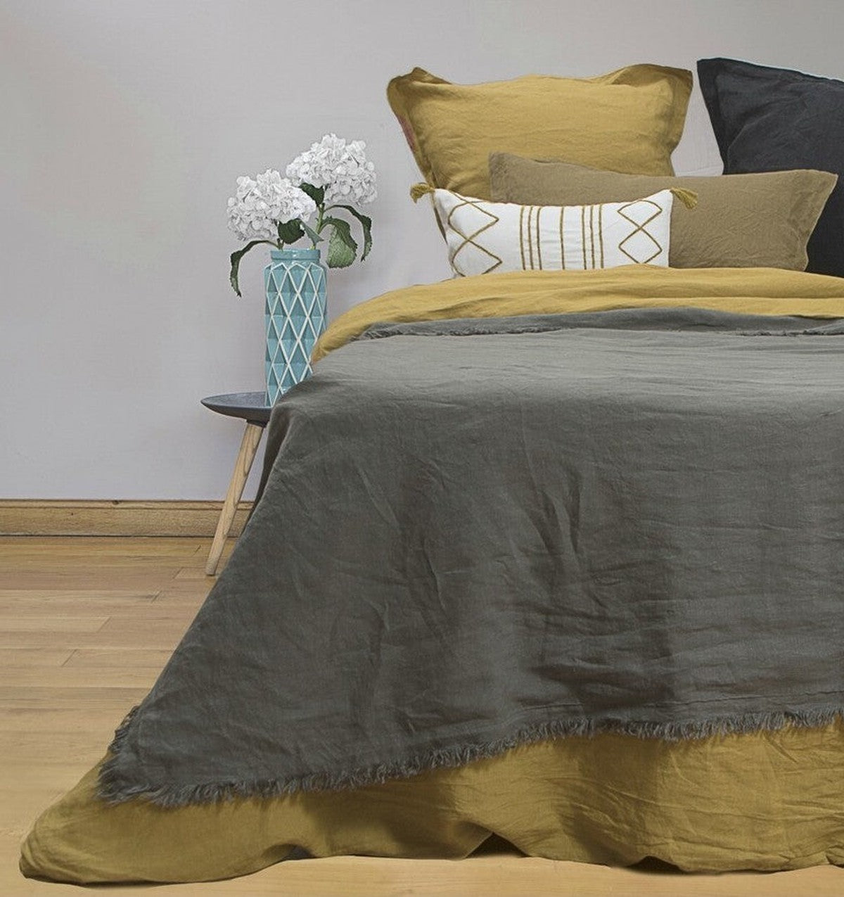 Jeté de lit lin lavé HORTENSE 180x260 - febronie.com