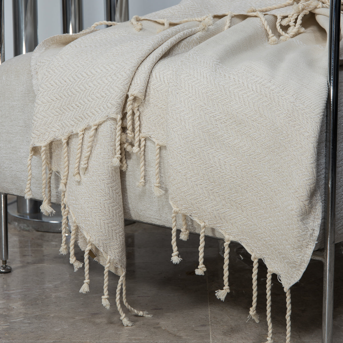 Plaid coton lin OSLO - 160x250 cm