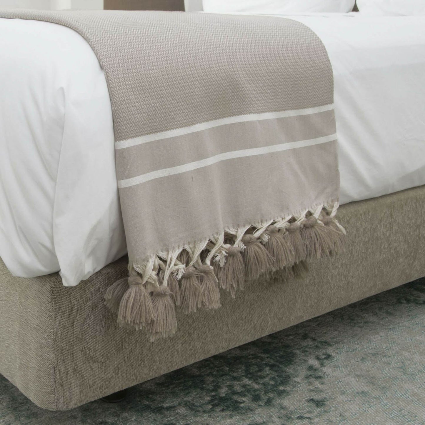 Plaid coton taupe STOCKHOLM