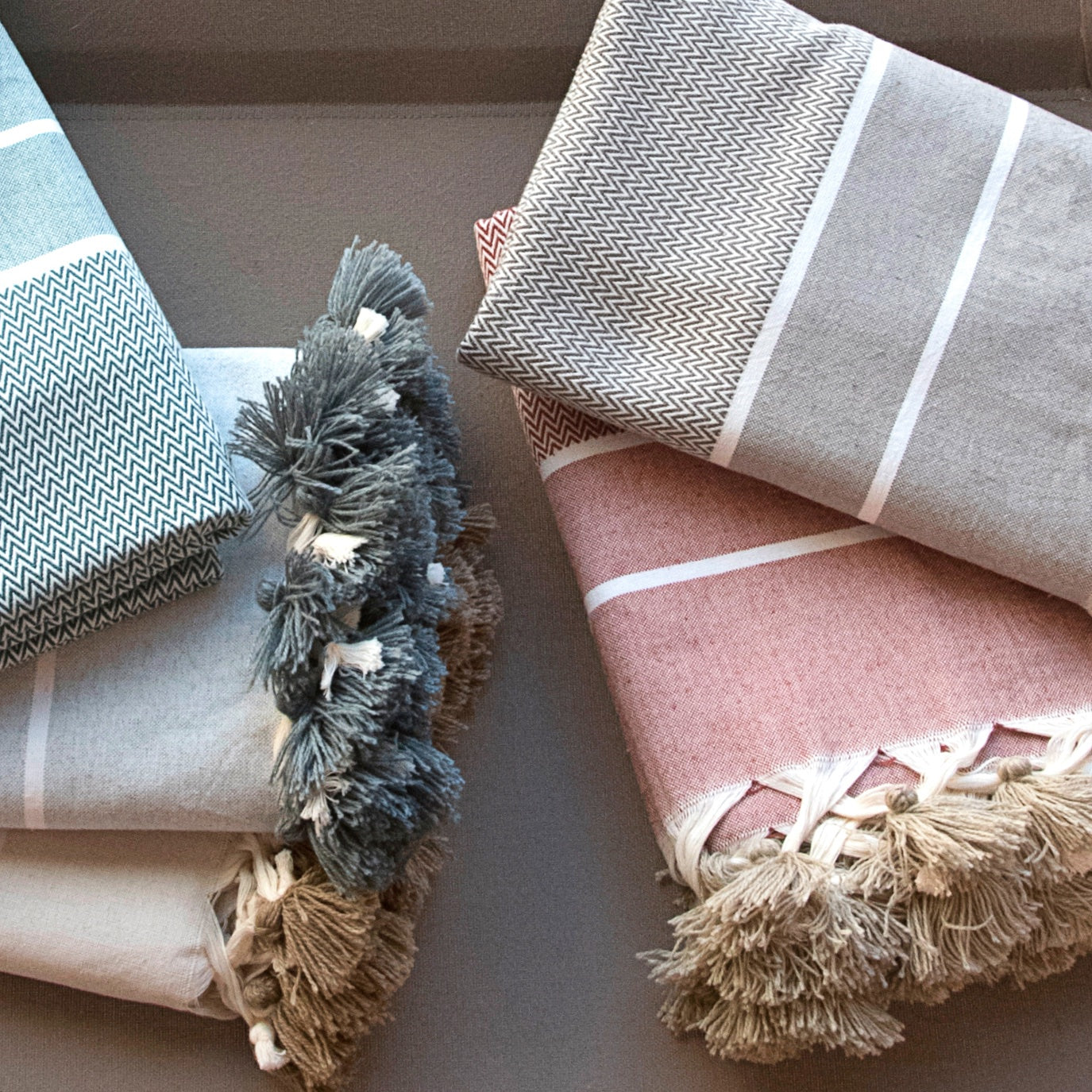 Plaid coton taupe STOCKHOLM