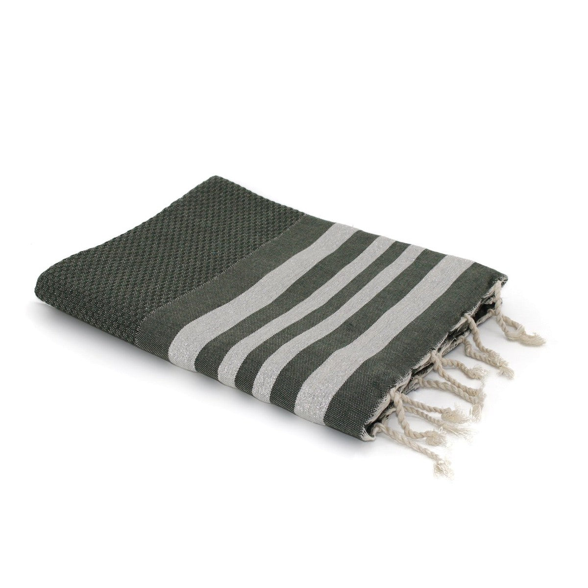 Fouta nid d'abeille lurex coton HAMPTONS 100x200 - febronie.com