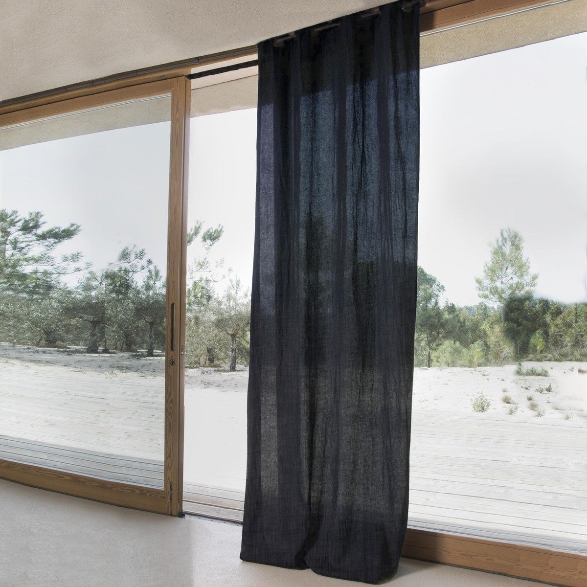 HORTENSE 140x290 washed linen eyelet curtain