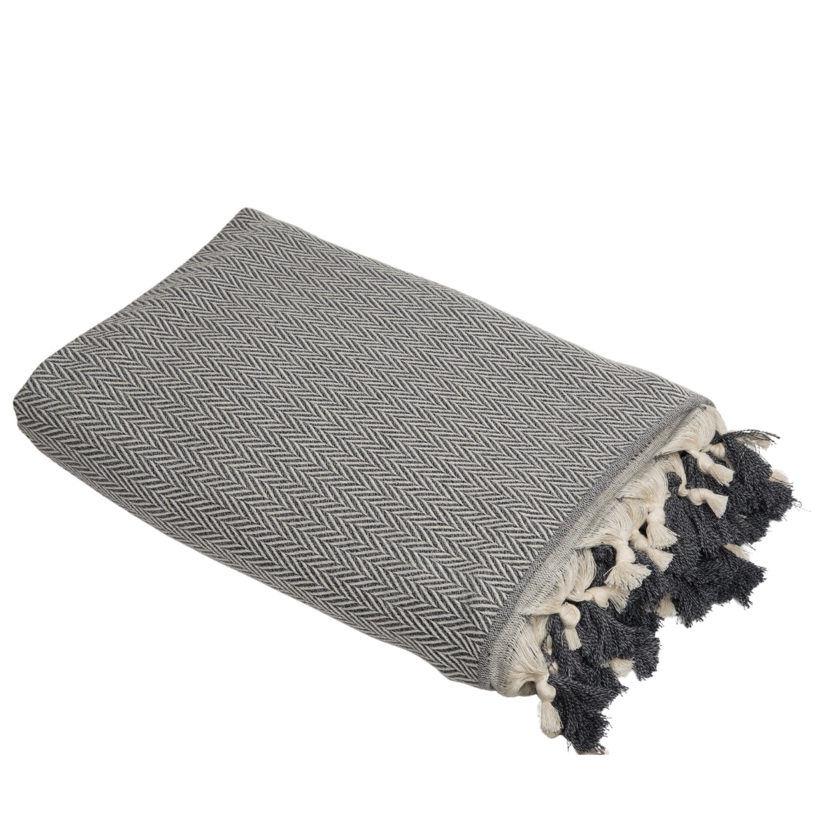 Plaid laine gris chiné GSTAAD - febronie.com