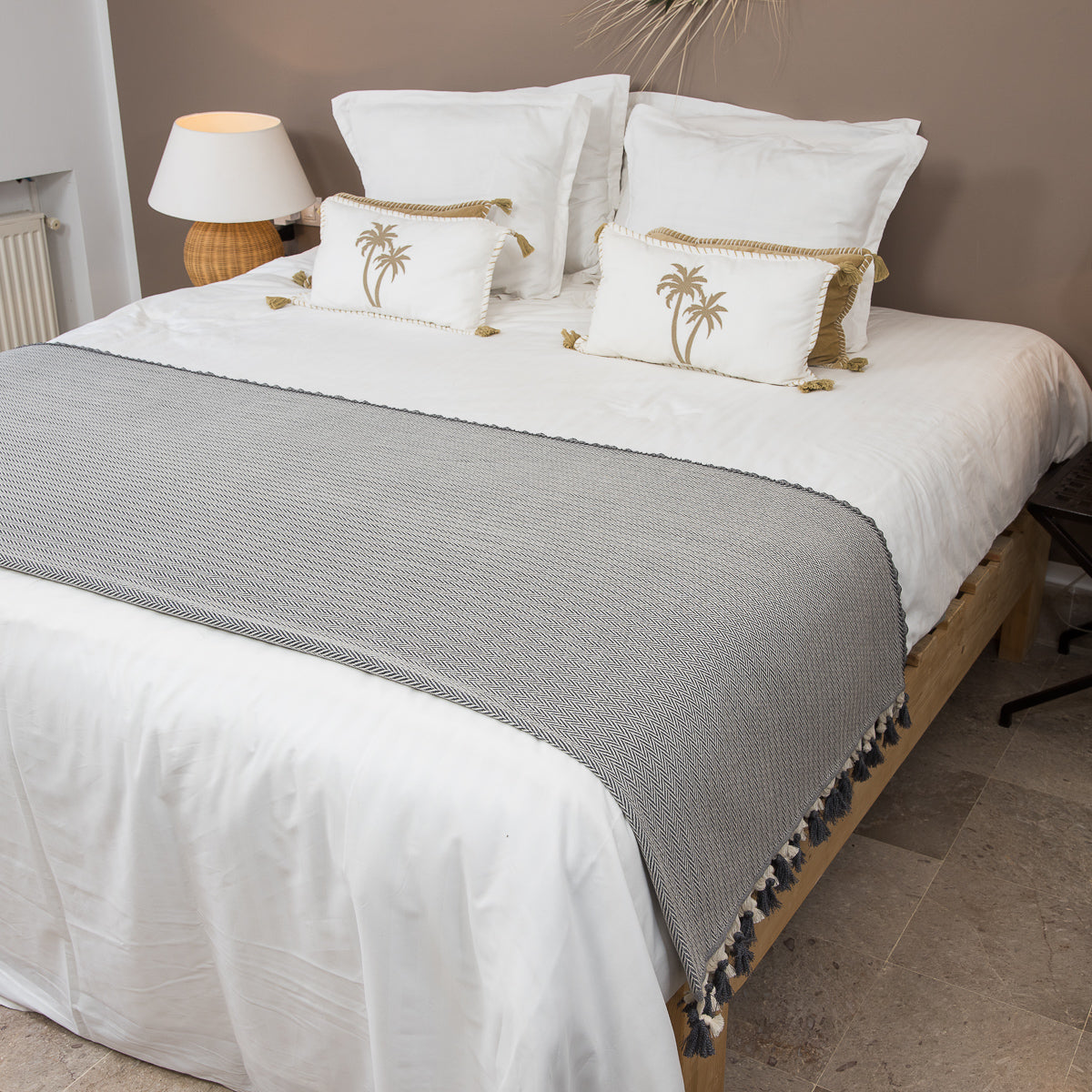 Plaid laine gris chiné GSTAAD