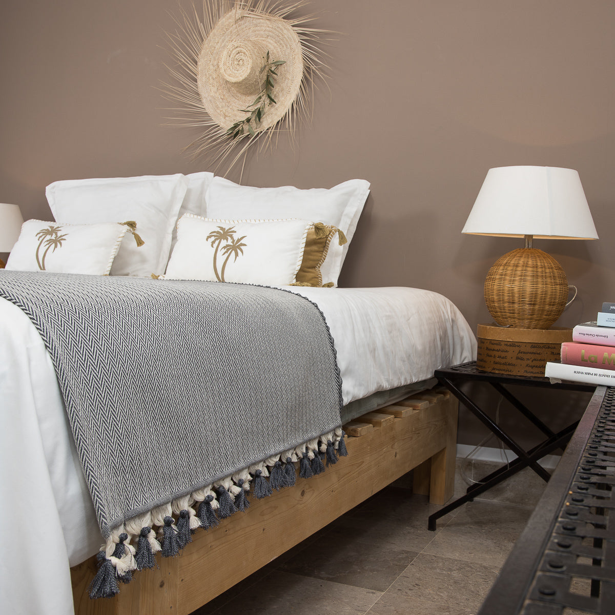 Plaid laine gris chiné GSTAAD