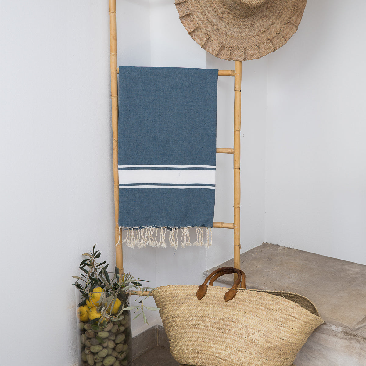 Fouta coton 100x200 ST TROPEZ Bleu orage