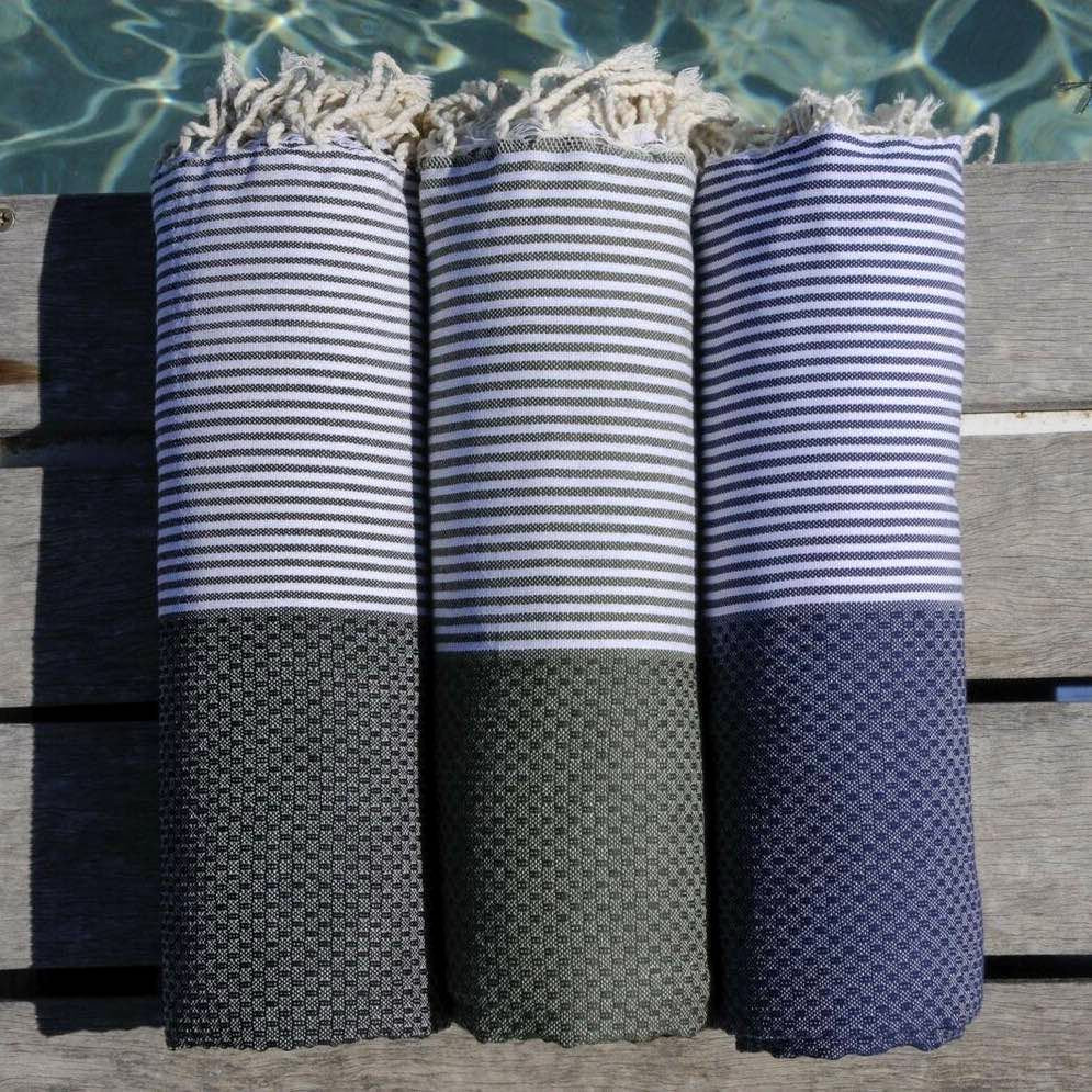 Fouta nid d'abeille coton 100x200 IBIZA