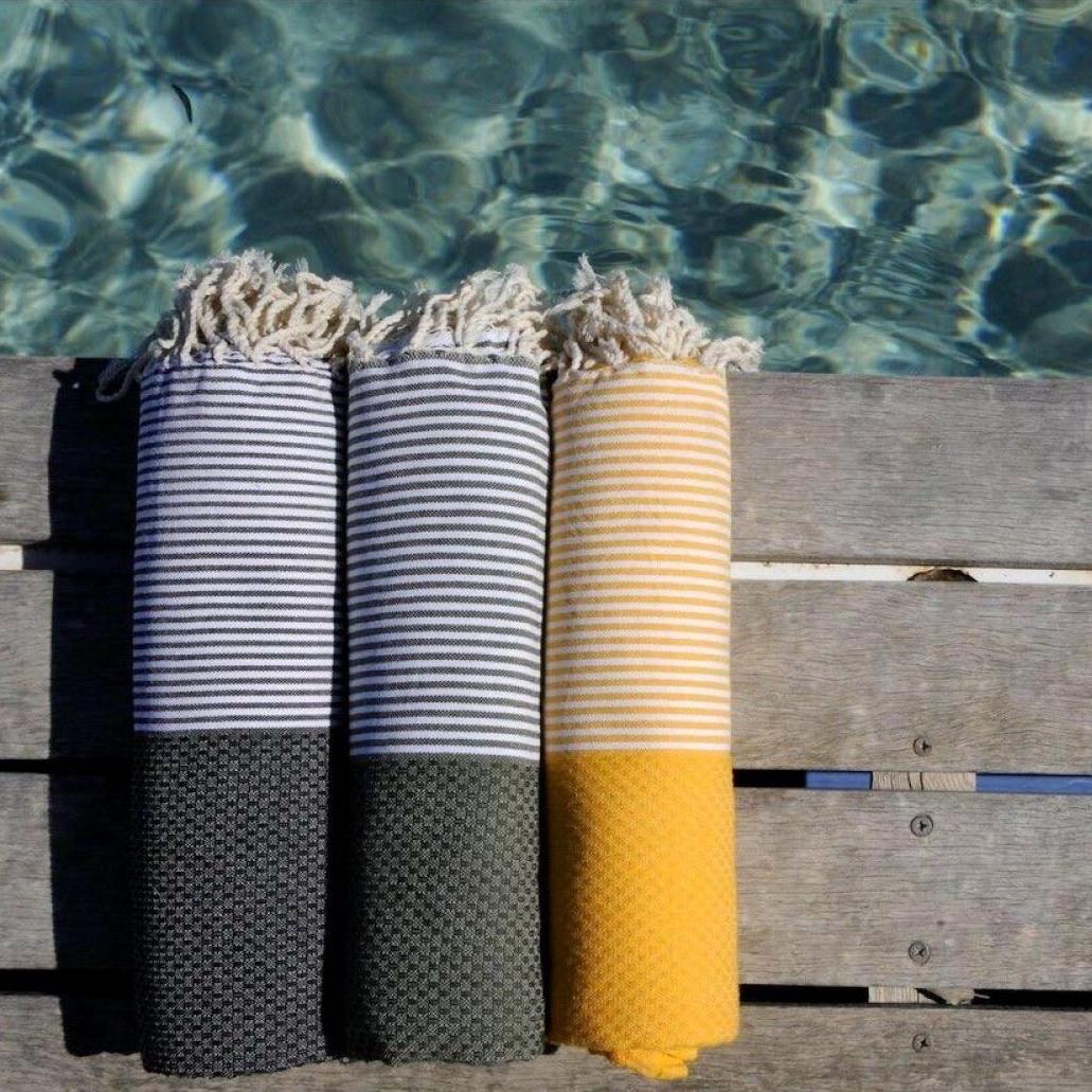 Fouta nid d'abeille coton 100x200 IBIZA