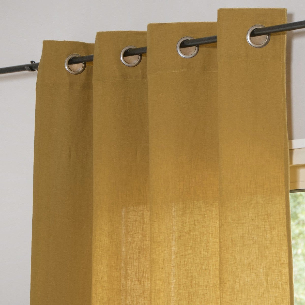 HORTENSE 140x290 washed linen eyelet curtain