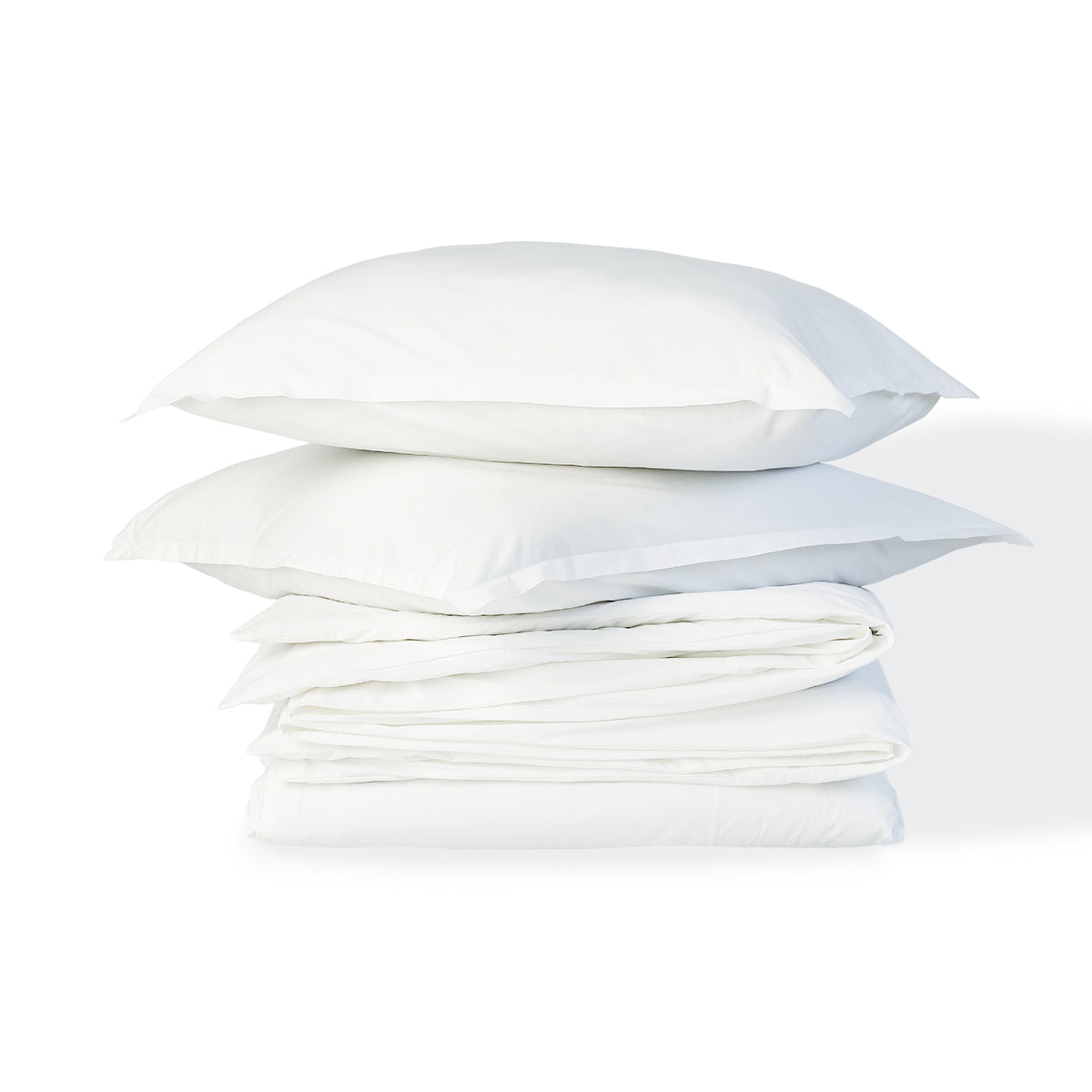Parure + taies 50x70 percale de coton blanc NINA