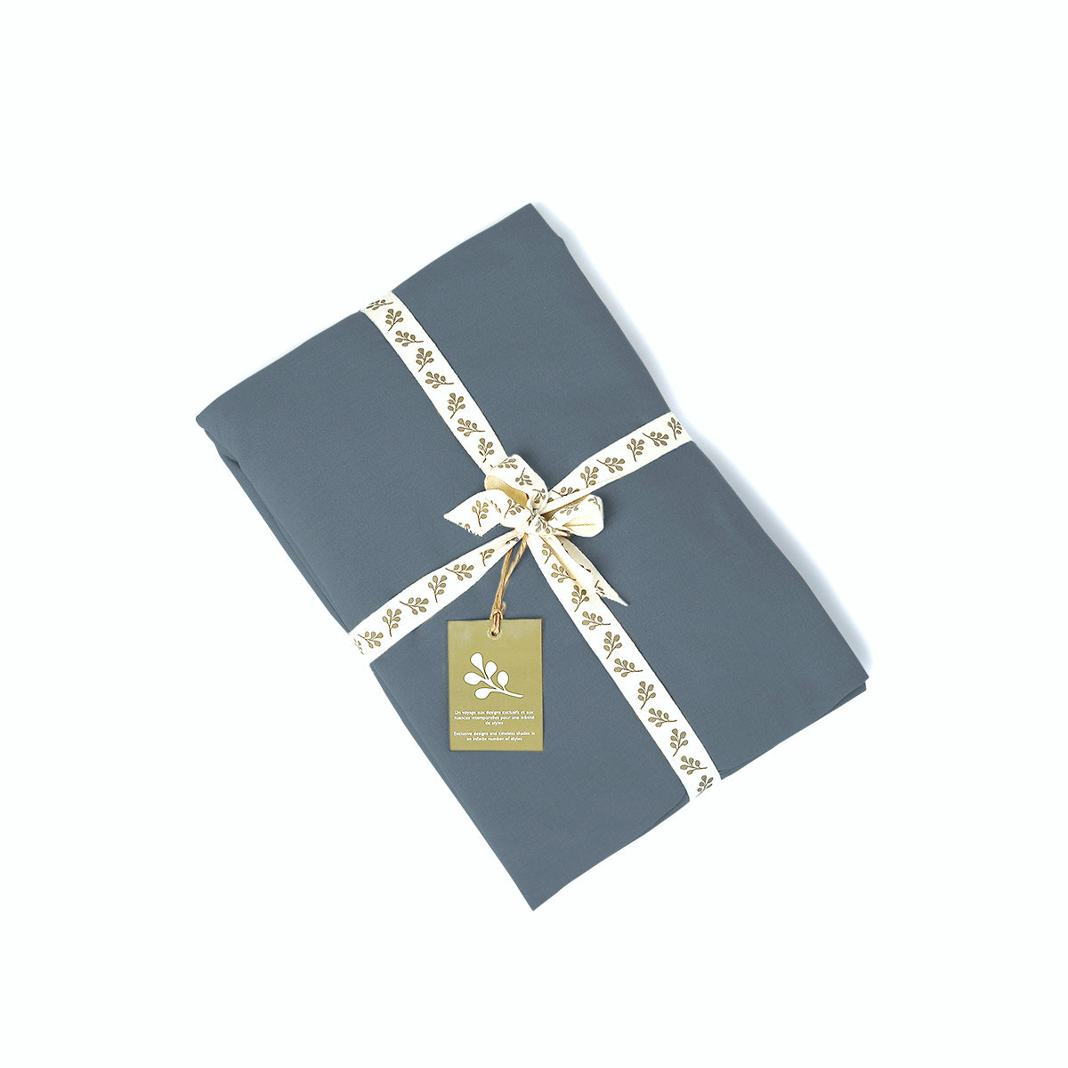 Parure + taies 50x70 percale de coton denim NINA