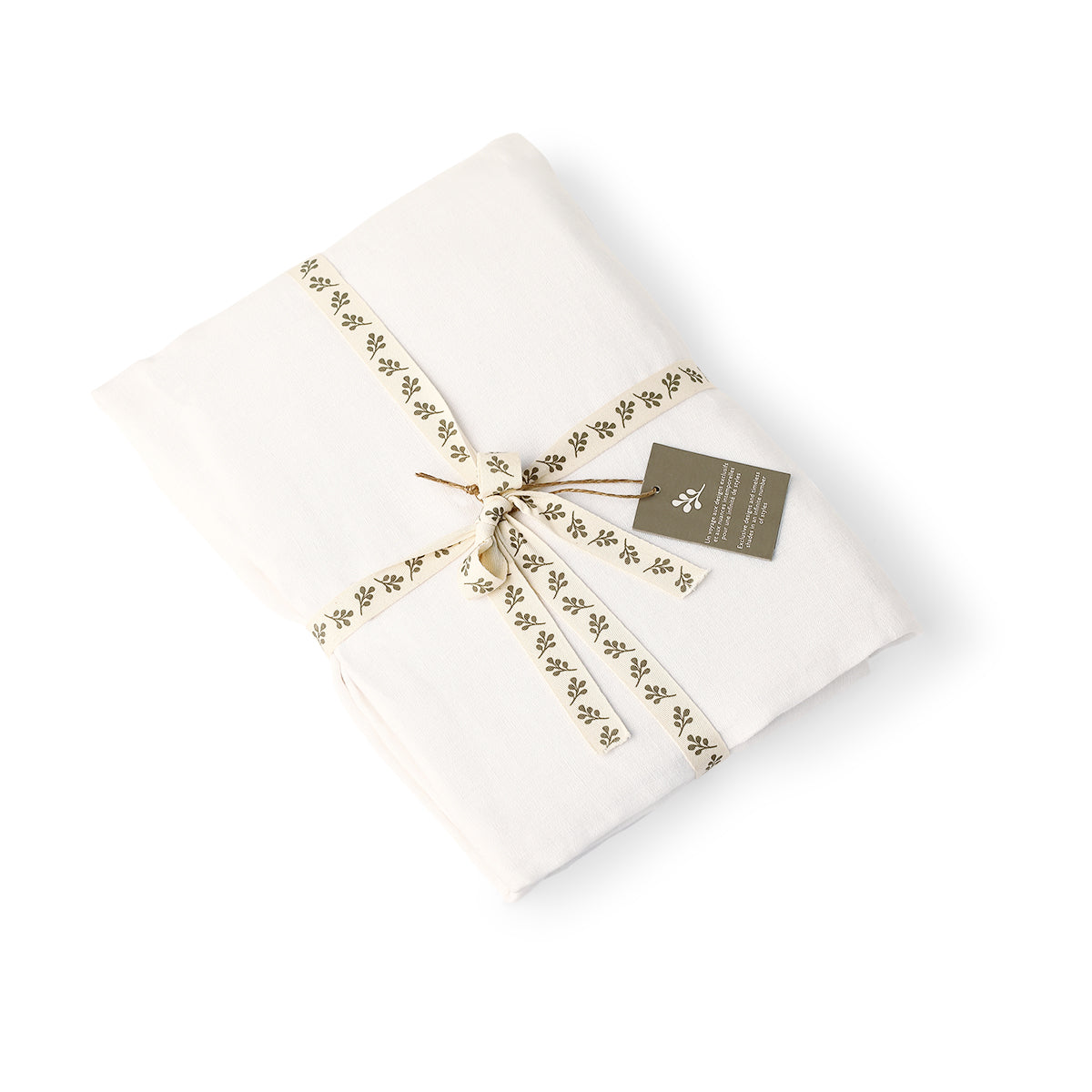 Parure + taies 50x70 lin lavé blanc CAMILLE