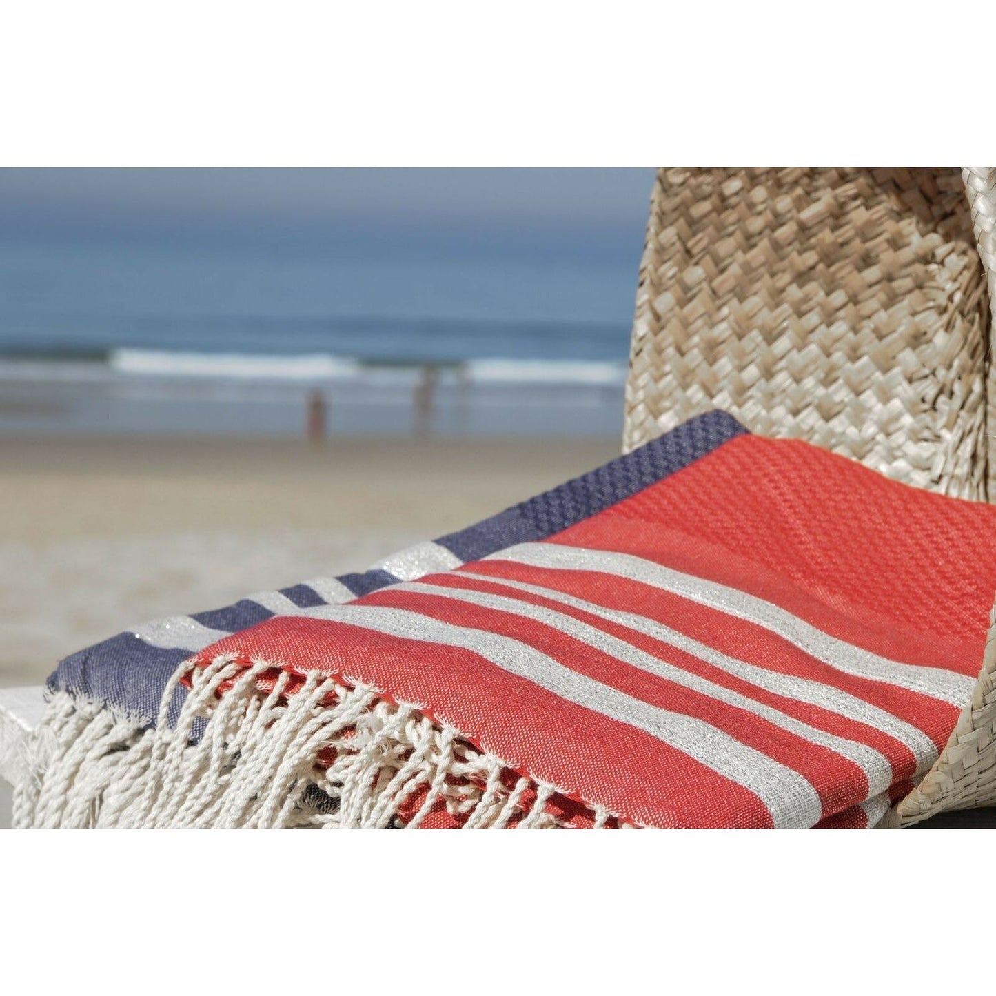 Fouta nid d'abeille coton 100x200 HAMPTONS