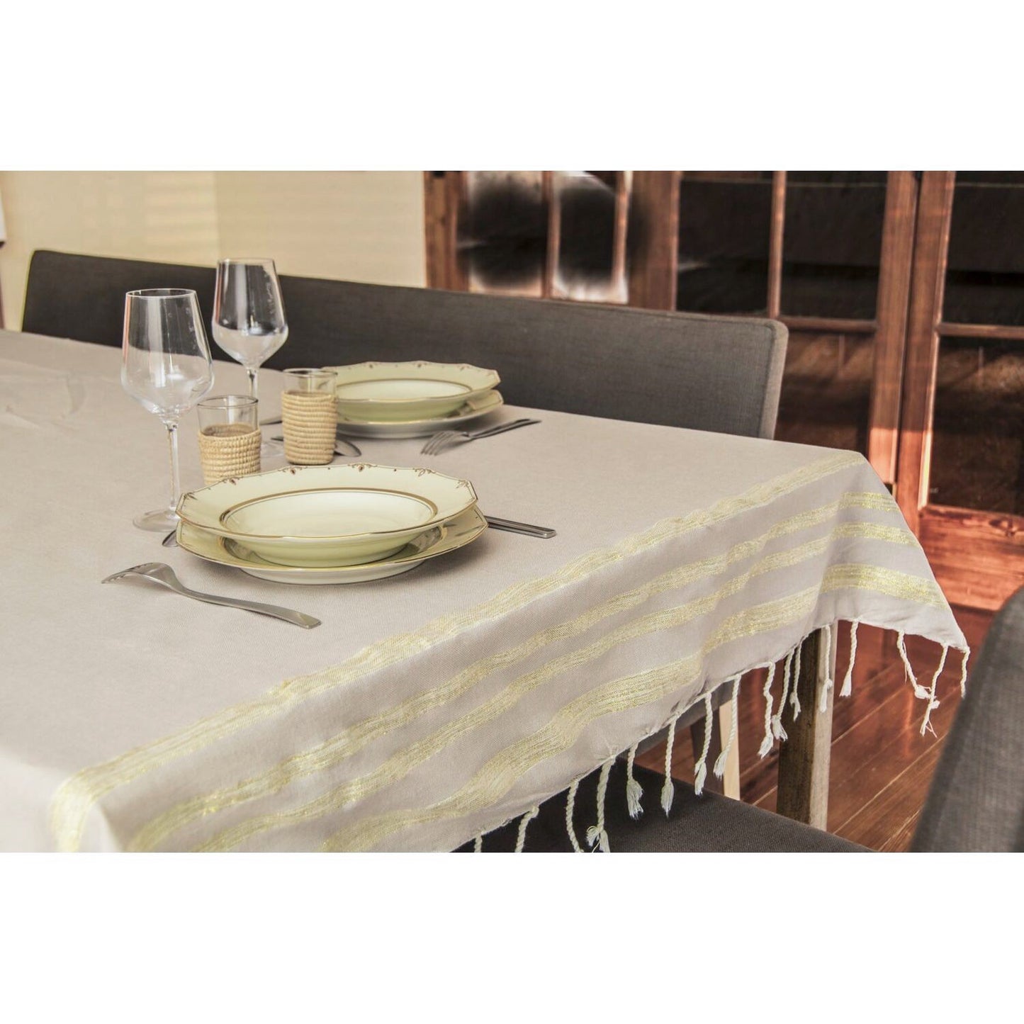 Tablecloth in cotton HAMPTONS 170x170