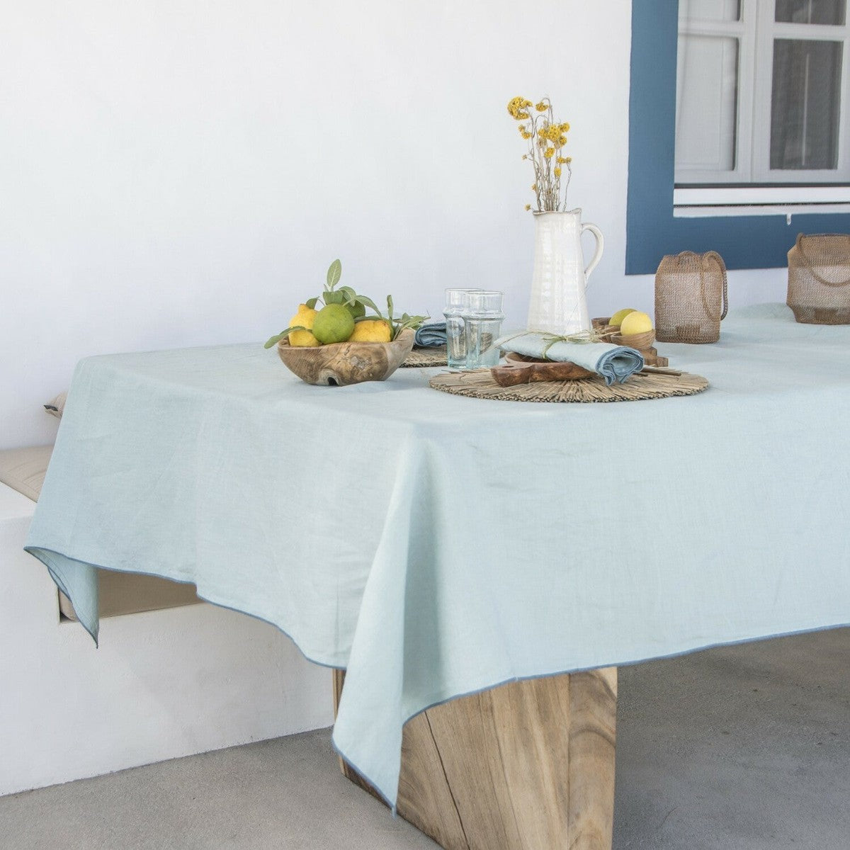 Nappe lin lavé HORTENSE 150x250 - febronie.com