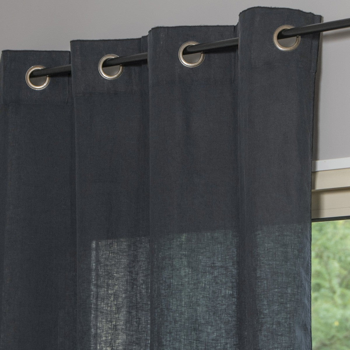 HORTENSE 140x290 washed linen eyelet curtain