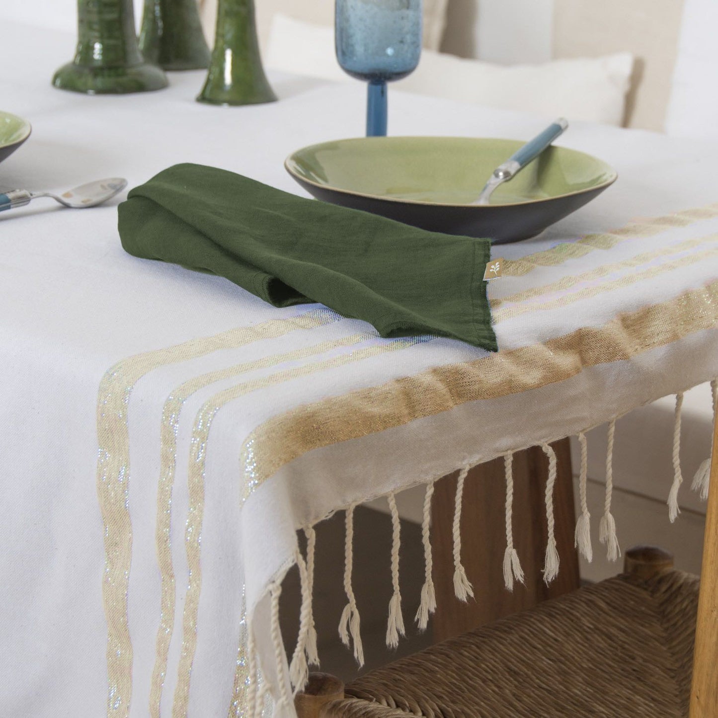 Tablecloth in cotton HAMPTONS 170x170
