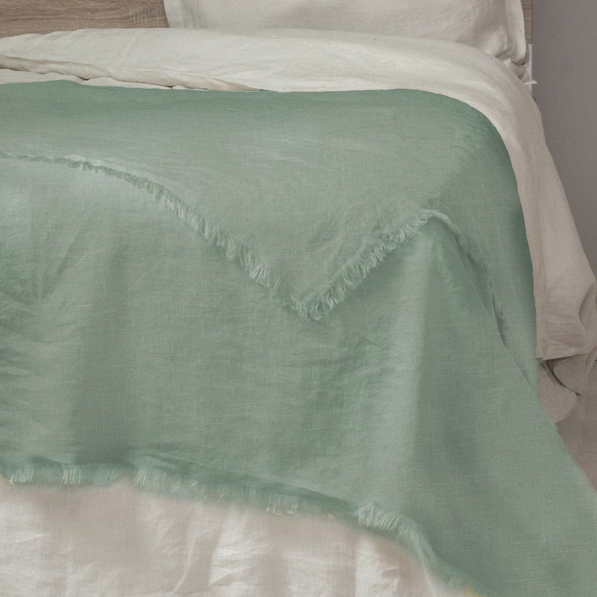 Jeté de lit lin lavé HORTENSE 180x260 - febronie.com