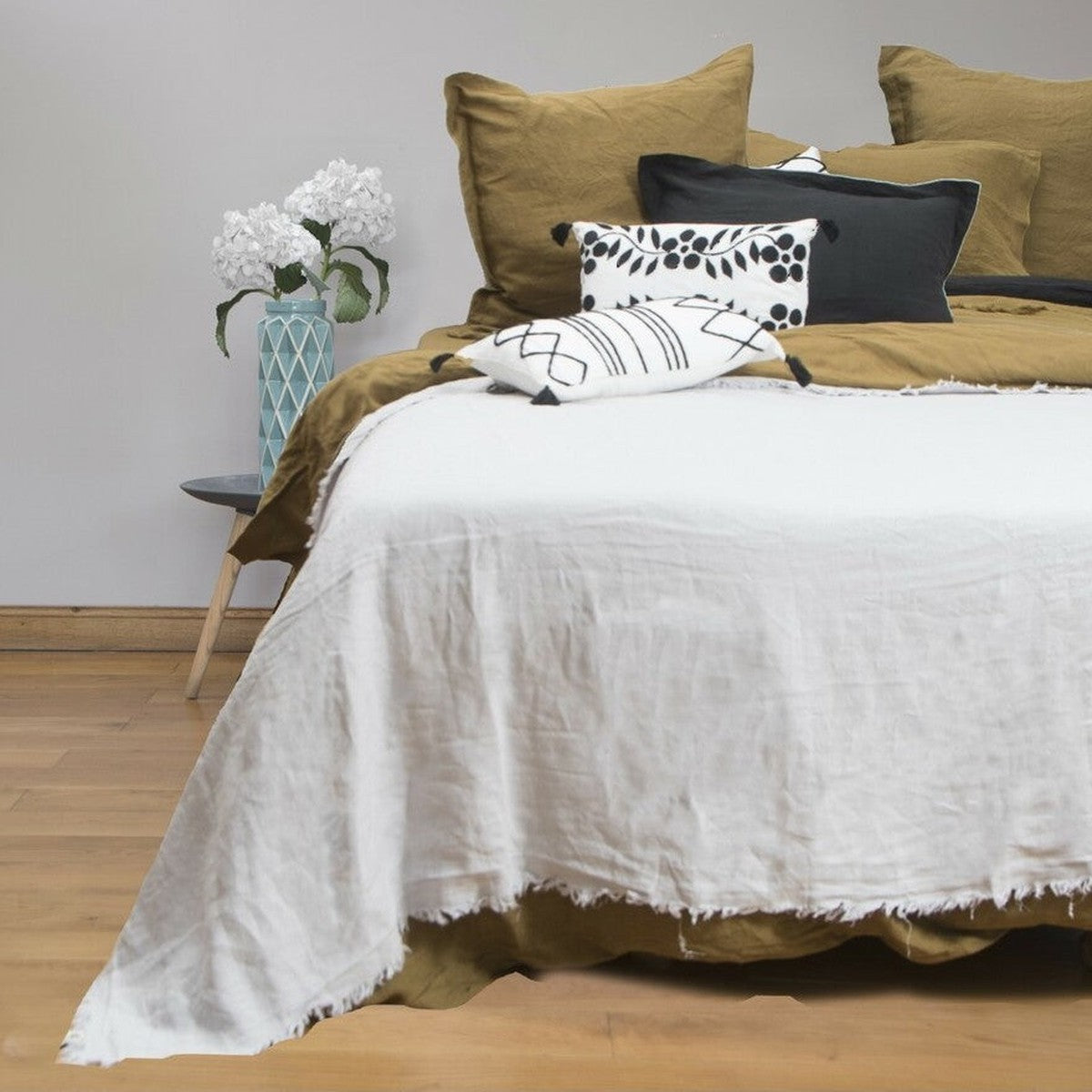 Jeté de lit lin lavé HORTENSE 180x260 - febronie.com