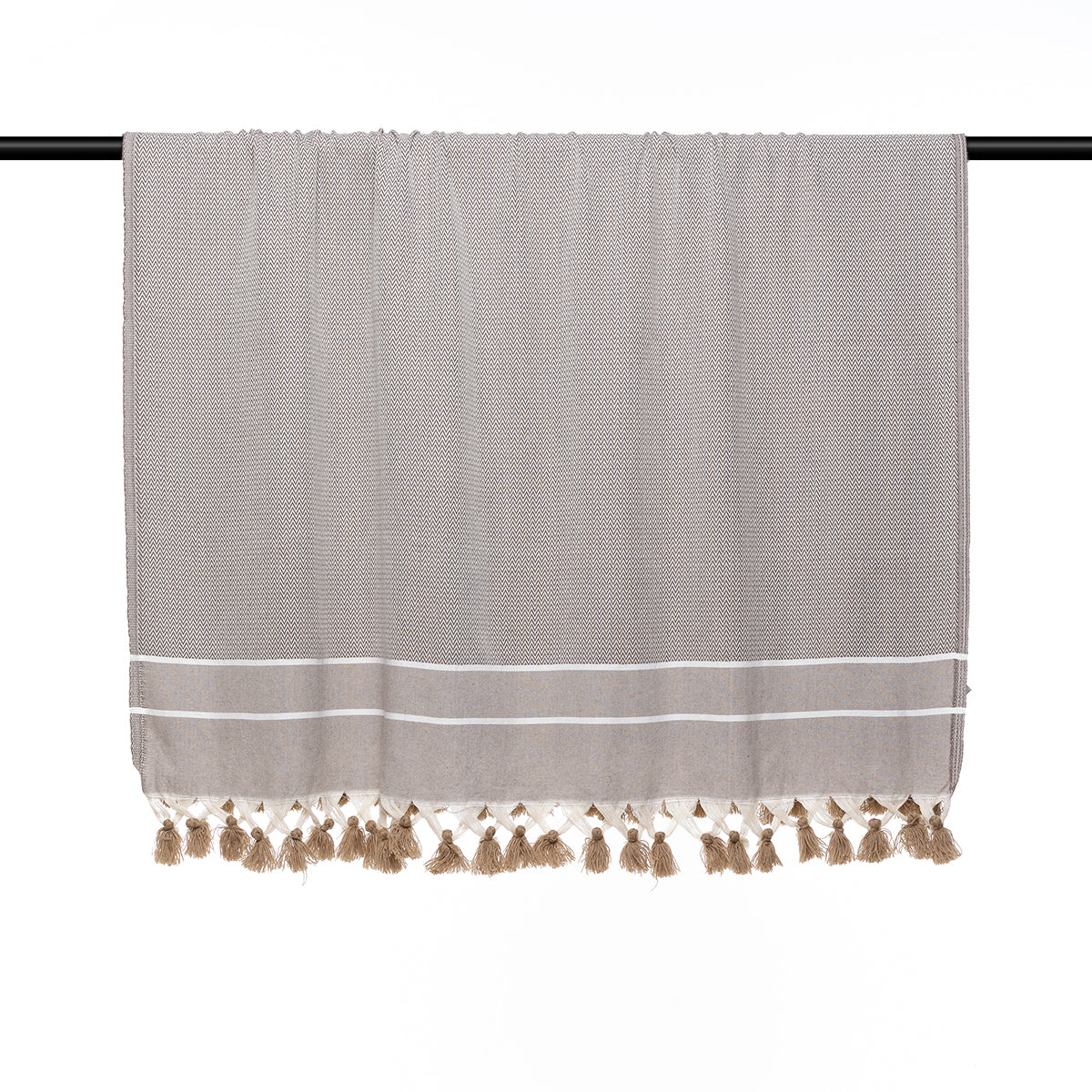 Plaid coton taupe STOCKHOLM