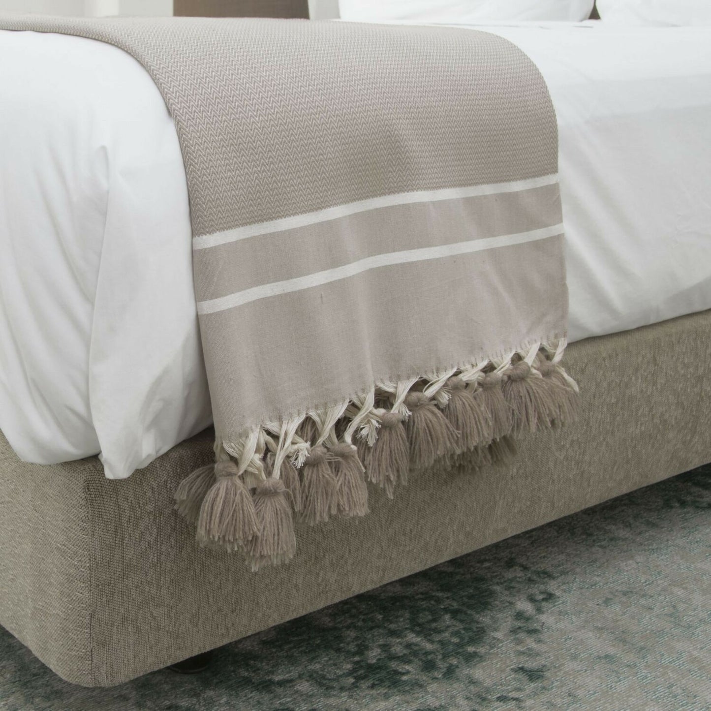 Plaid coton taupe STOCKHOLM