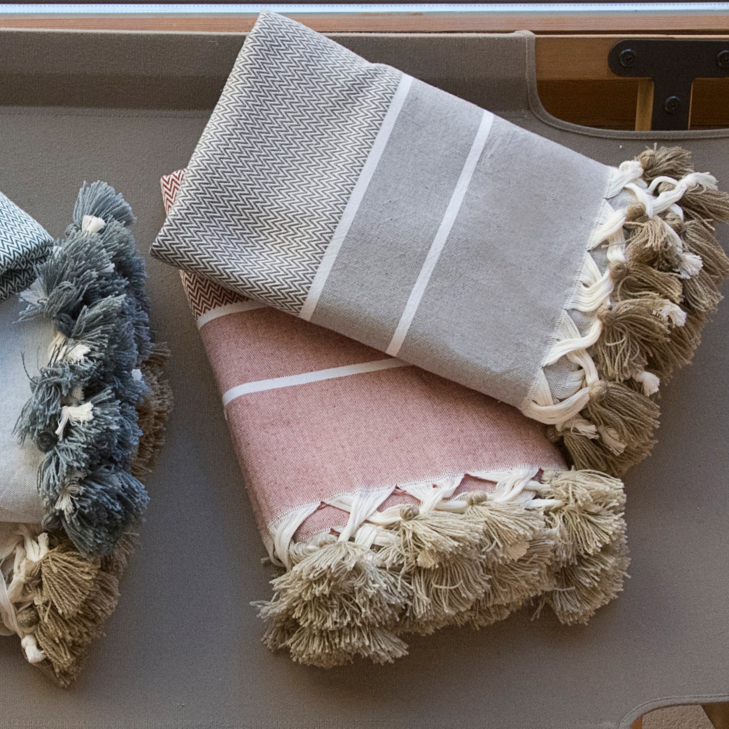 Plaid coton taupe STOCKHOLM