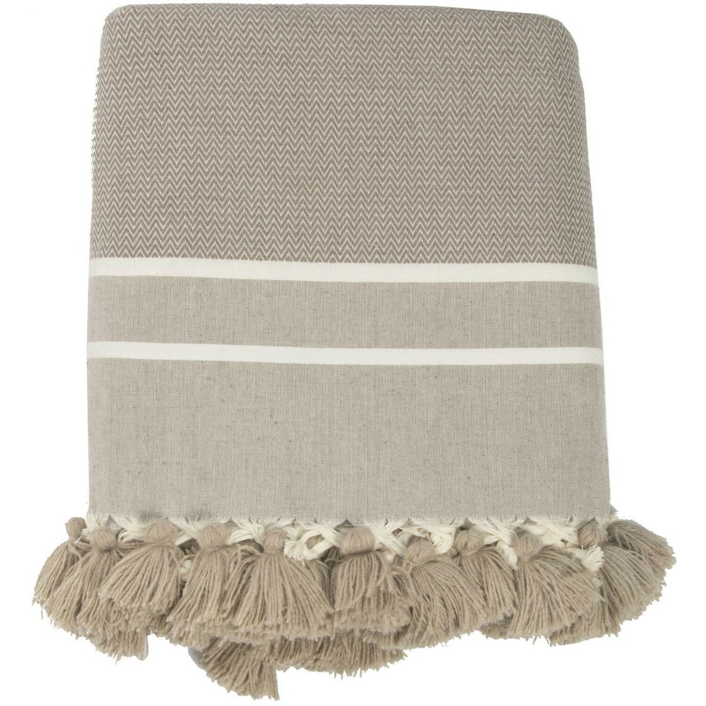 Plaid coton taupe STOCKHOLM