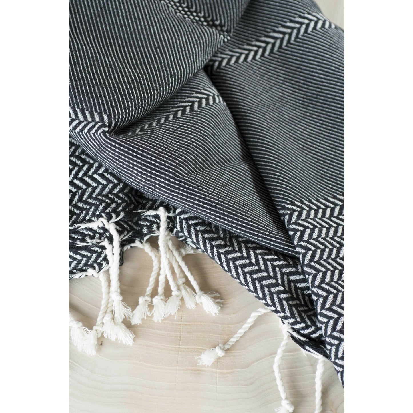 Plaid coton noir OSLO febronie.com