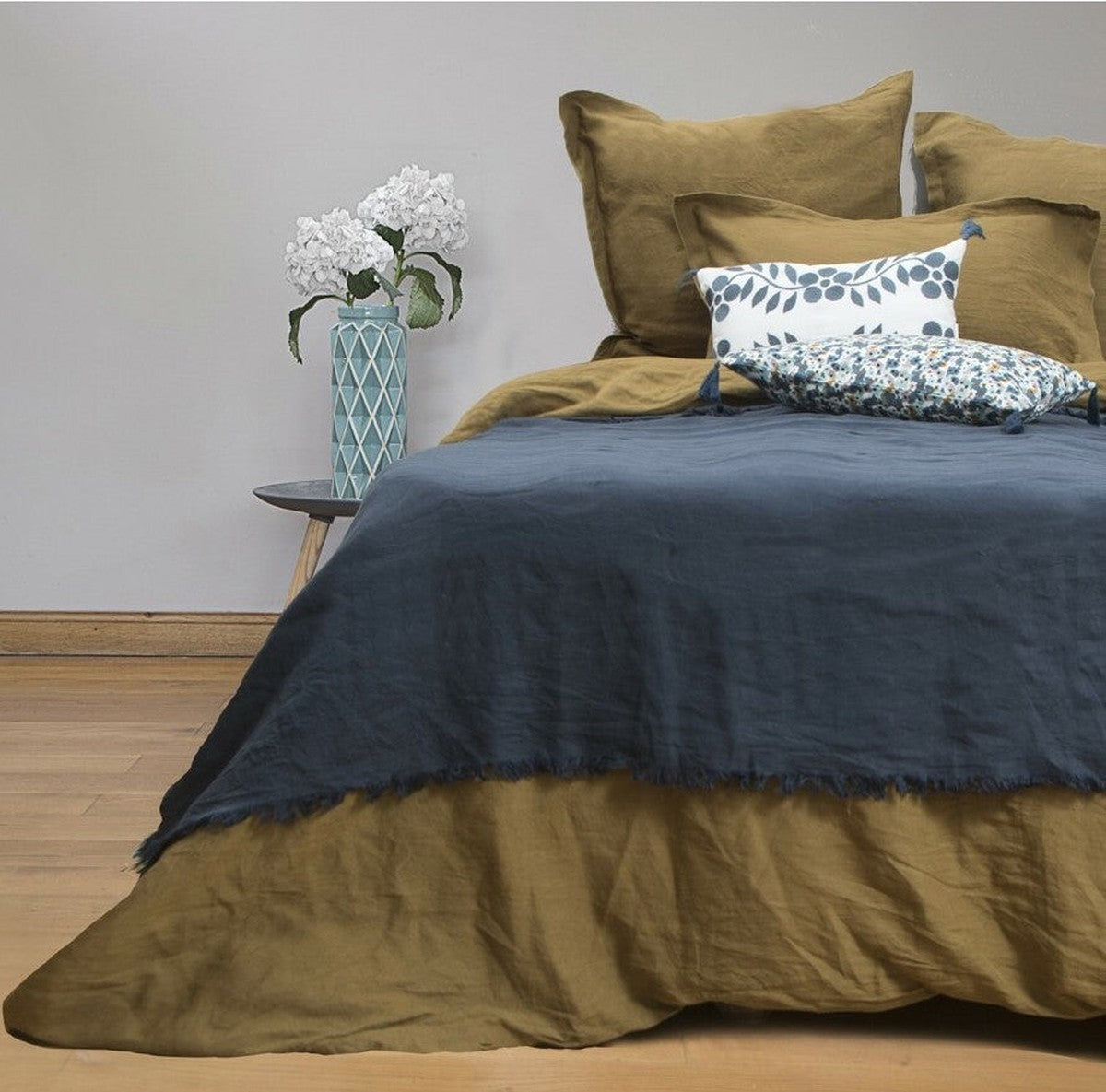 Jeté de lit lin lavé HORTENSE 180x260 - febronie.com