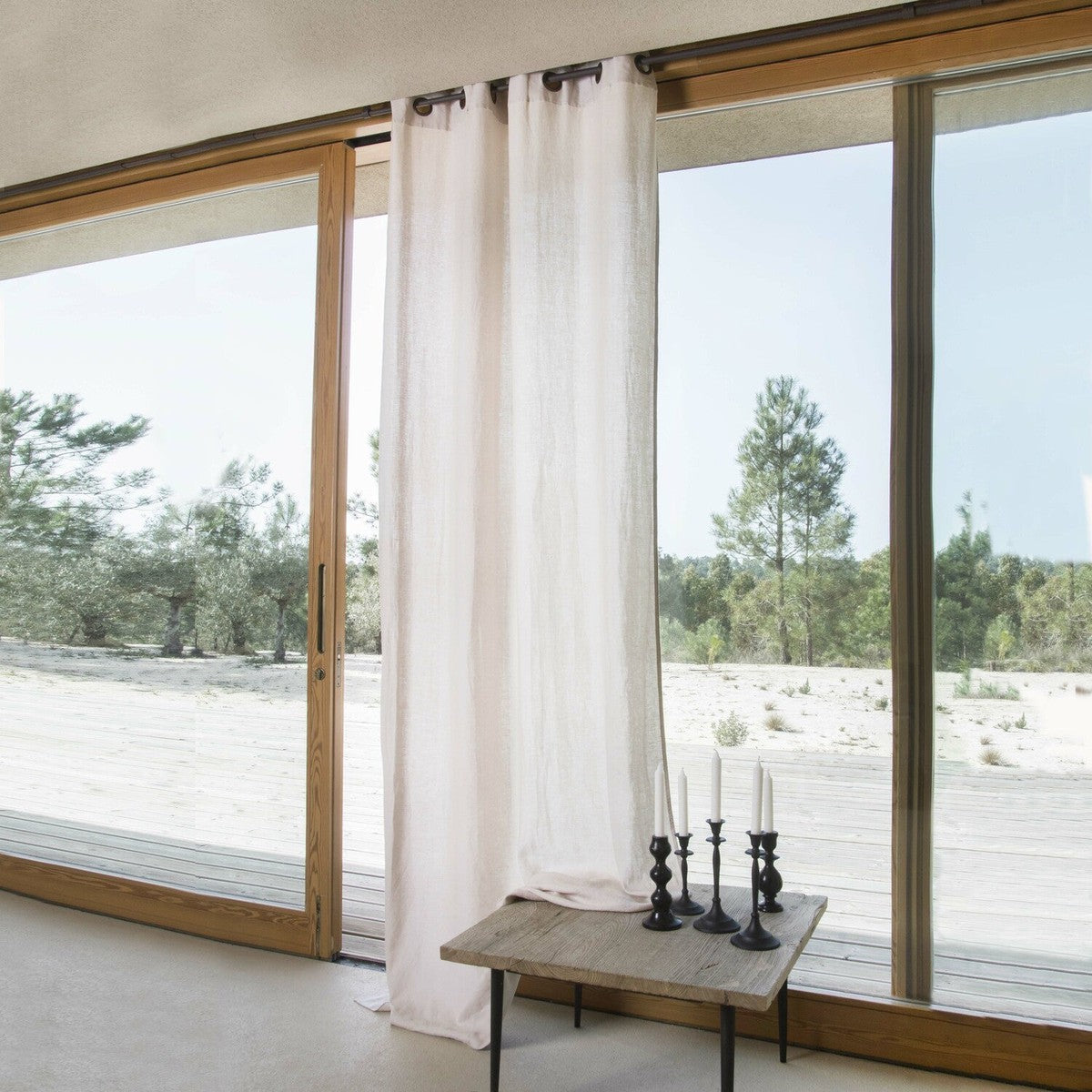 HORTENSE 140x290 washed linen eyelet curtain