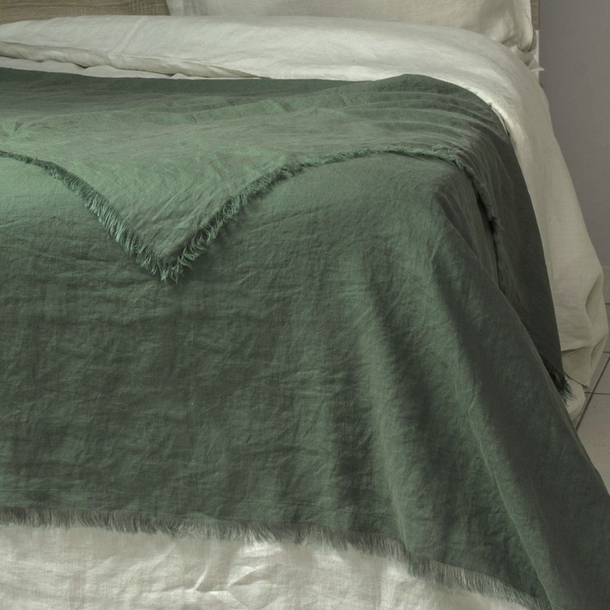 Jeté de lit lin lavé HORTENSE 180x260 - febronie.com