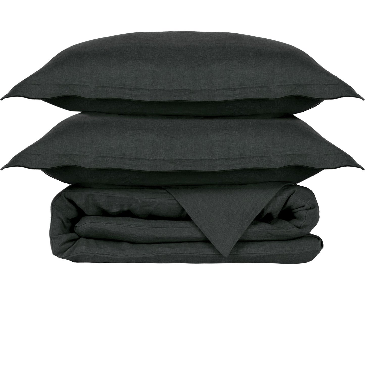 Parure + taies 50x70 lin lavé gris ardoise HORTENSE
