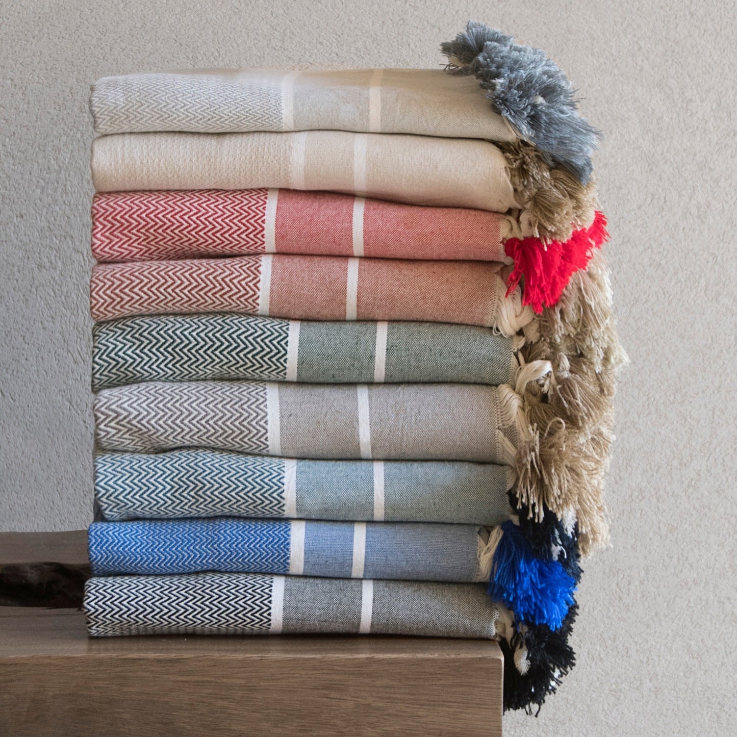 Plaid coton taupe clair STOCKHOLM febronie.com