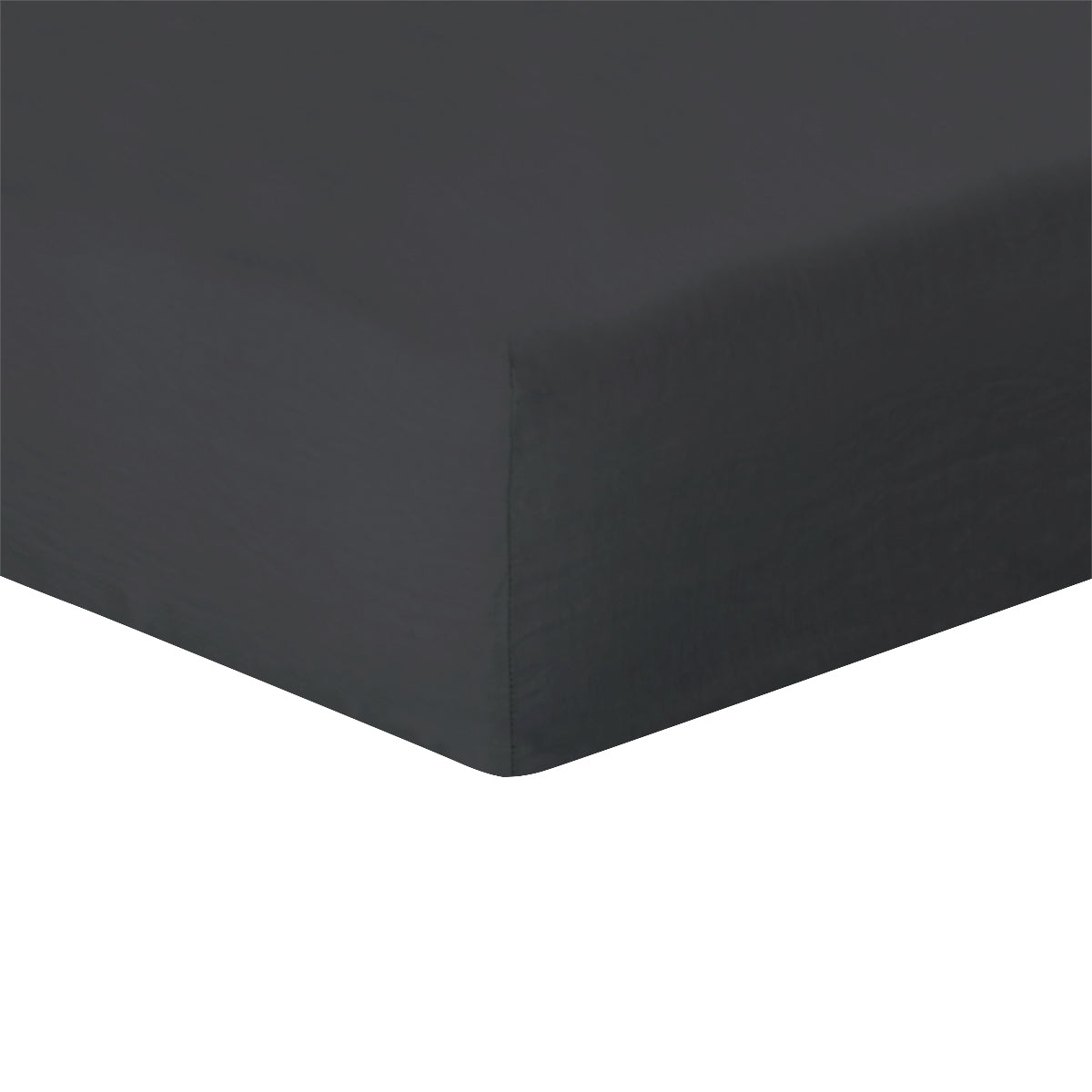 Drap housse lin lavé ardoise HORTENSE - 200x200x40 - febronie.com