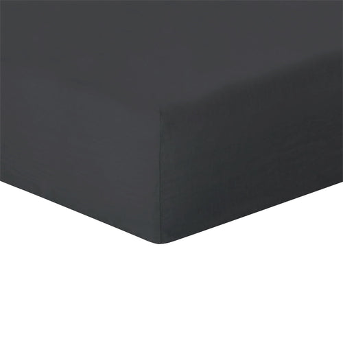 Drap housse lin lavé ardoise HORTENSE - 200x200x40 - febronie.com