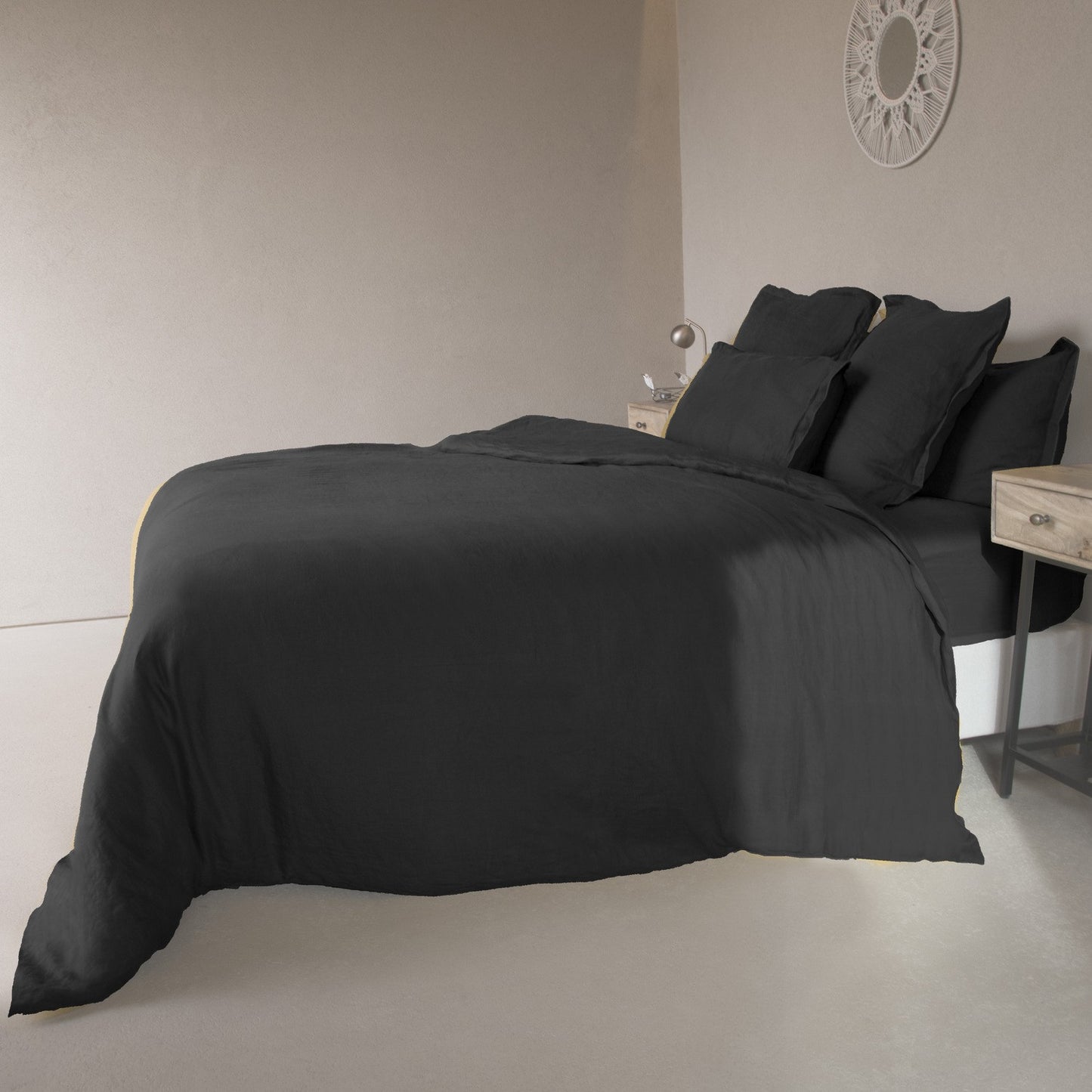 HORTENSE washed linen flat sheet 240x300