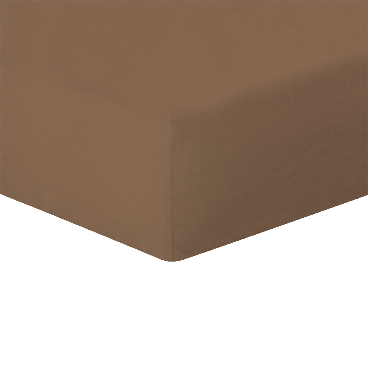 Drap housse lin lavé caramel HORTENSE - 200x200x40 - febronie.com