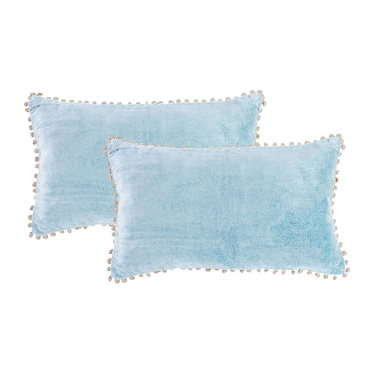 Lot de 2 housses de coussin velours de coton AVORIAZ 50x30