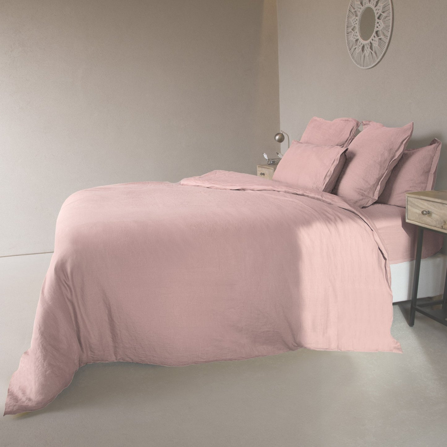 HORTENSE washed linen flat sheet 240x300