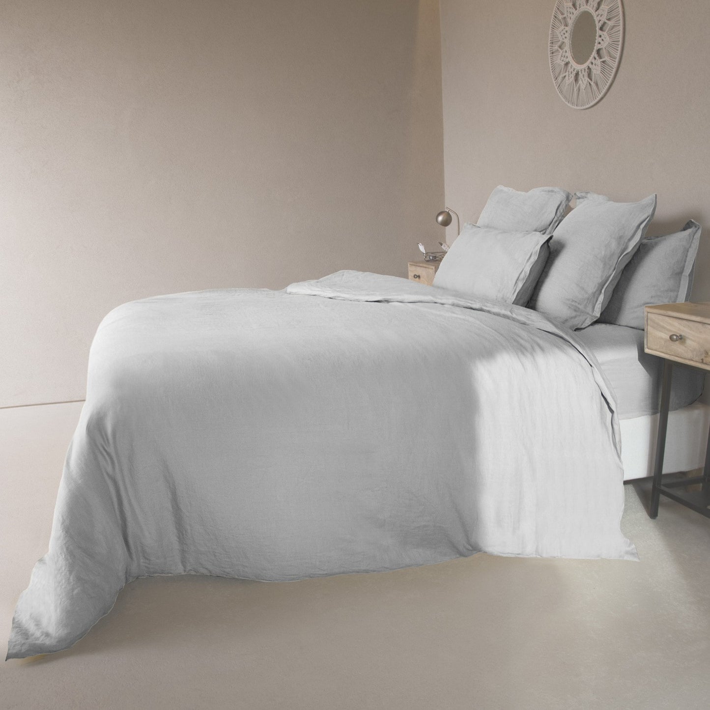 HORTENSE washed linen flat sheet 240x300